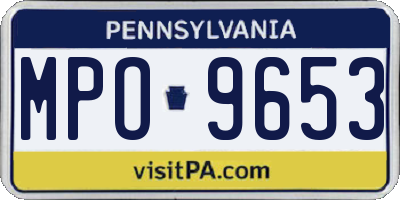 PA license plate MPO9653