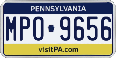 PA license plate MPO9656