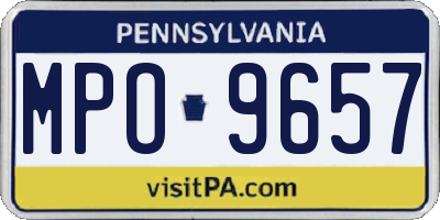 PA license plate MPO9657