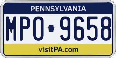 PA license plate MPO9658