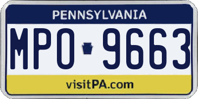 PA license plate MPO9663