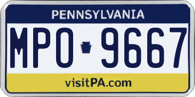 PA license plate MPO9667