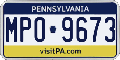 PA license plate MPO9673