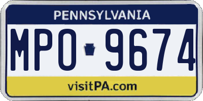 PA license plate MPO9674