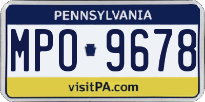 PA license plate MPO9678