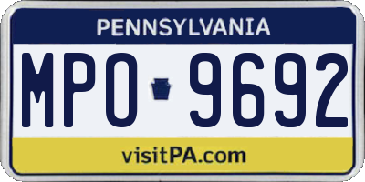 PA license plate MPO9692