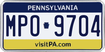 PA license plate MPO9704