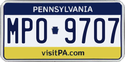 PA license plate MPO9707