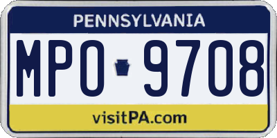 PA license plate MPO9708