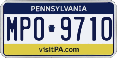 PA license plate MPO9710