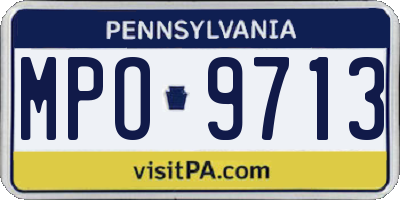 PA license plate MPO9713