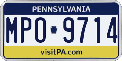 PA license plate MPO9714