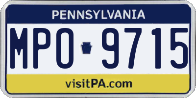 PA license plate MPO9715