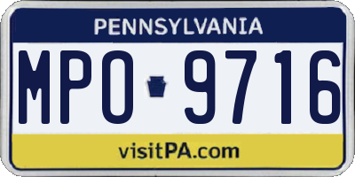 PA license plate MPO9716