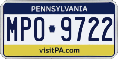 PA license plate MPO9722