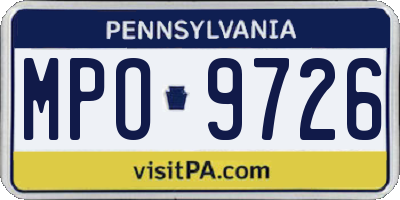 PA license plate MPO9726