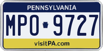 PA license plate MPO9727