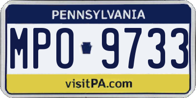 PA license plate MPO9733