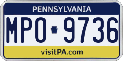 PA license plate MPO9736