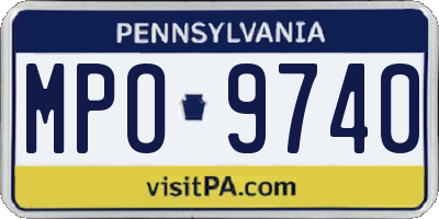 PA license plate MPO9740