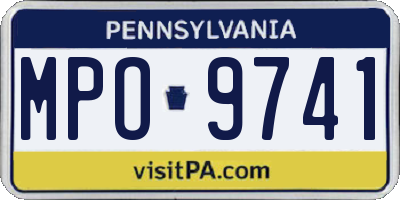 PA license plate MPO9741