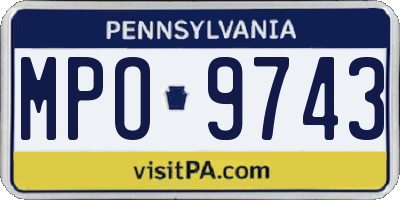 PA license plate MPO9743
