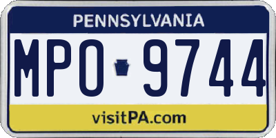 PA license plate MPO9744