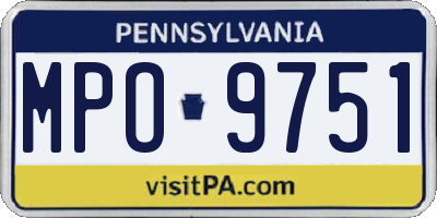 PA license plate MPO9751