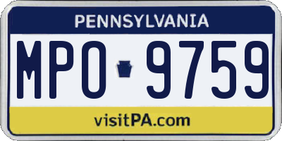 PA license plate MPO9759