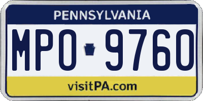 PA license plate MPO9760