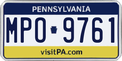 PA license plate MPO9761