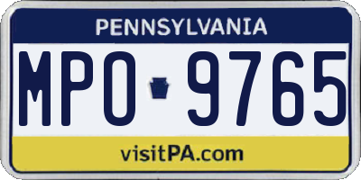 PA license plate MPO9765