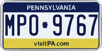 PA license plate MPO9767