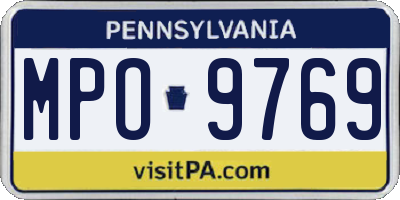 PA license plate MPO9769