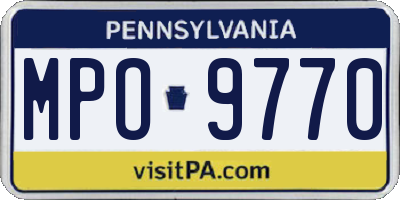 PA license plate MPO9770