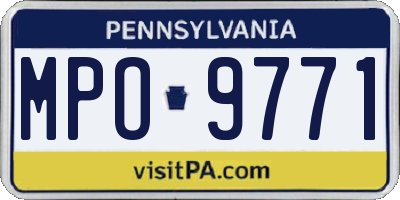 PA license plate MPO9771