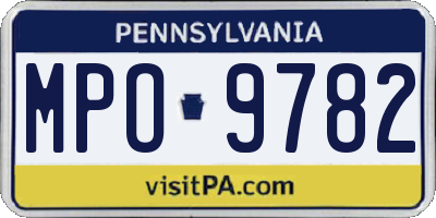 PA license plate MPO9782