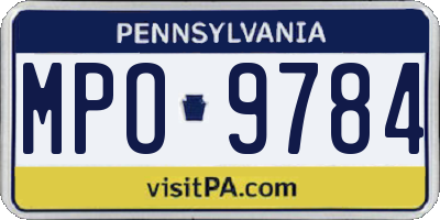 PA license plate MPO9784