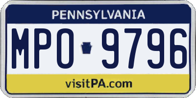 PA license plate MPO9796