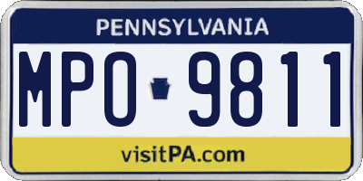PA license plate MPO9811