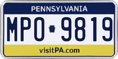PA license plate MPO9819