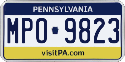 PA license plate MPO9823