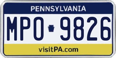 PA license plate MPO9826