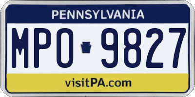 PA license plate MPO9827