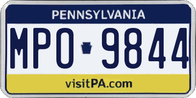 PA license plate MPO9844
