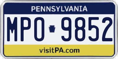 PA license plate MPO9852