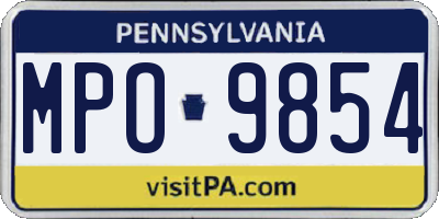 PA license plate MPO9854