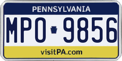 PA license plate MPO9856