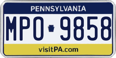 PA license plate MPO9858