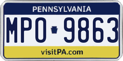 PA license plate MPO9863